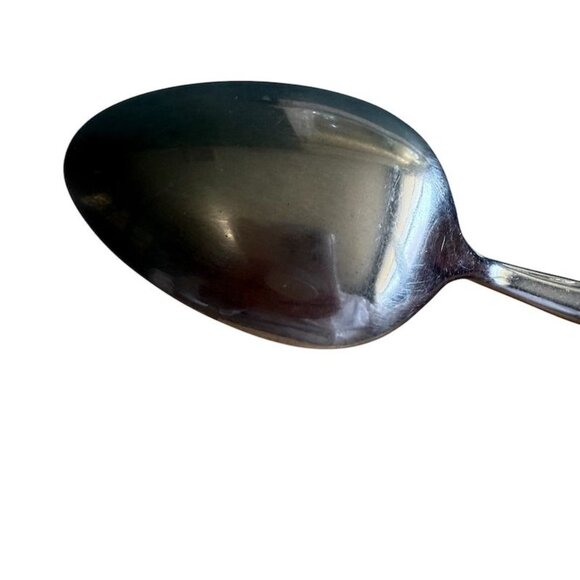 1 Vtg Reed + Barton Rebacraft Regal Bamboo Table Serving Spoon 8-3/8" Stainless - Picture 6 of 7